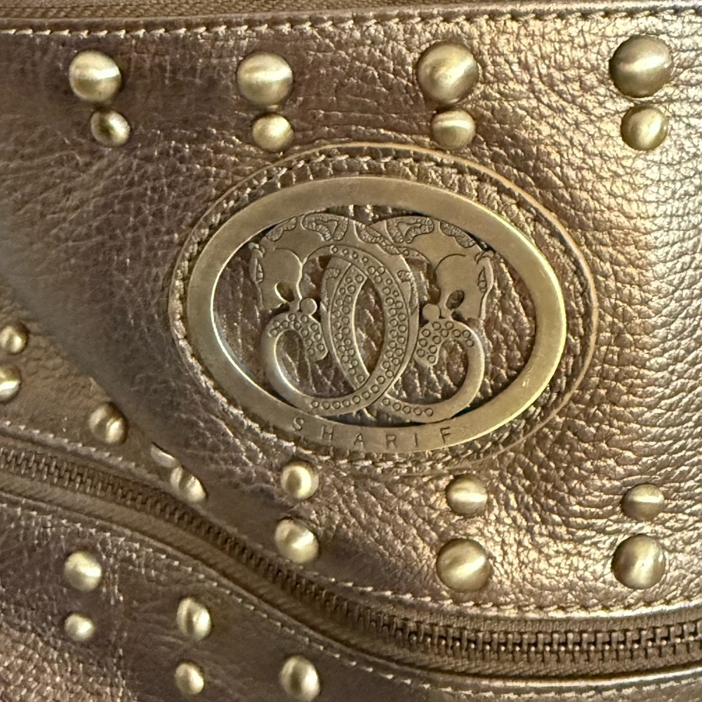 NWT Sharif Bronze leather Studded Hobo Bag with dust bag - Picture 12 of 16